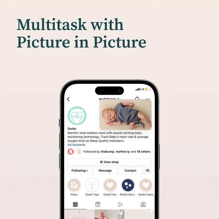 Owlet® - Owlet Dream Duo 2 Baby Heart Rate & Oxygen Monitor + Cam 2 Monitor