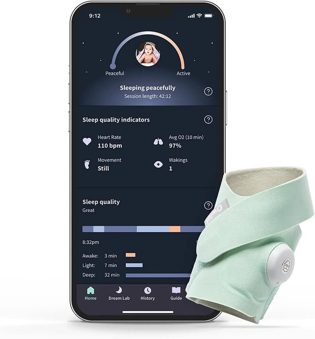 Owlet® - Owlet Dream Sock - Smart Baby Health Monitor