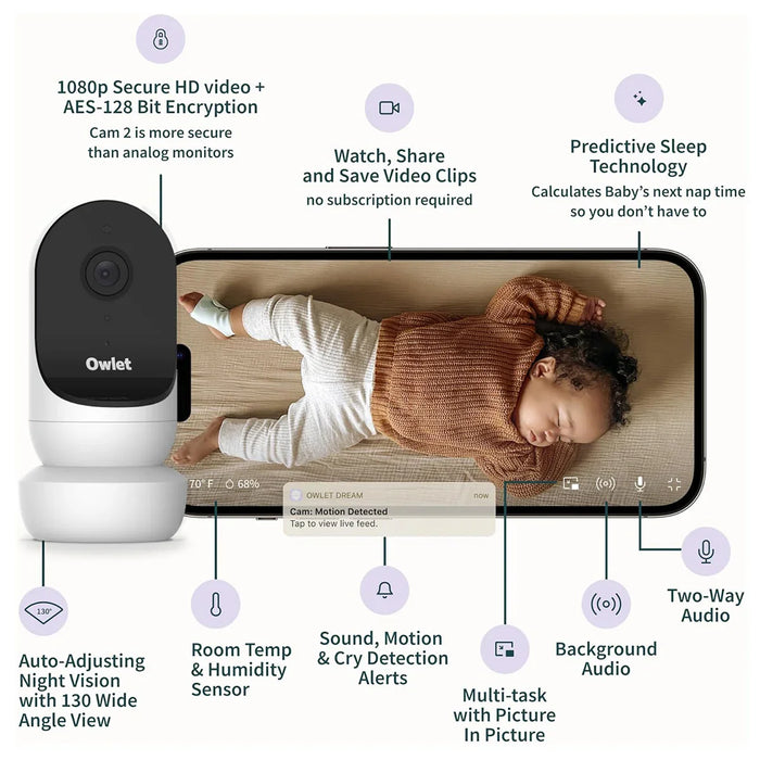 Owlet® - Owlet New Cam 2 - Smart HD Video Baby Monitor