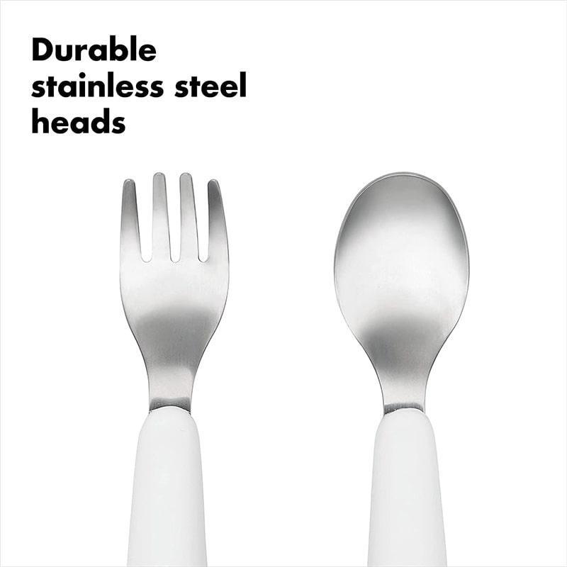 Oxo Tot® - OXO Tot - Baby & Toddler Fork & Spoon Set - Grey