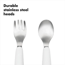 Oxo Tot® - OXO Tot - Baby & Toddler Fork & Spoon Set - Grey
