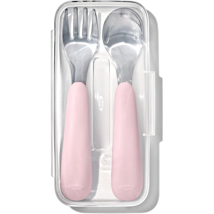 Oxo Tot® - OXO Tot - On The Go Fork & Spoon Set - Baby Feeding Stainless Steel with Travel Case