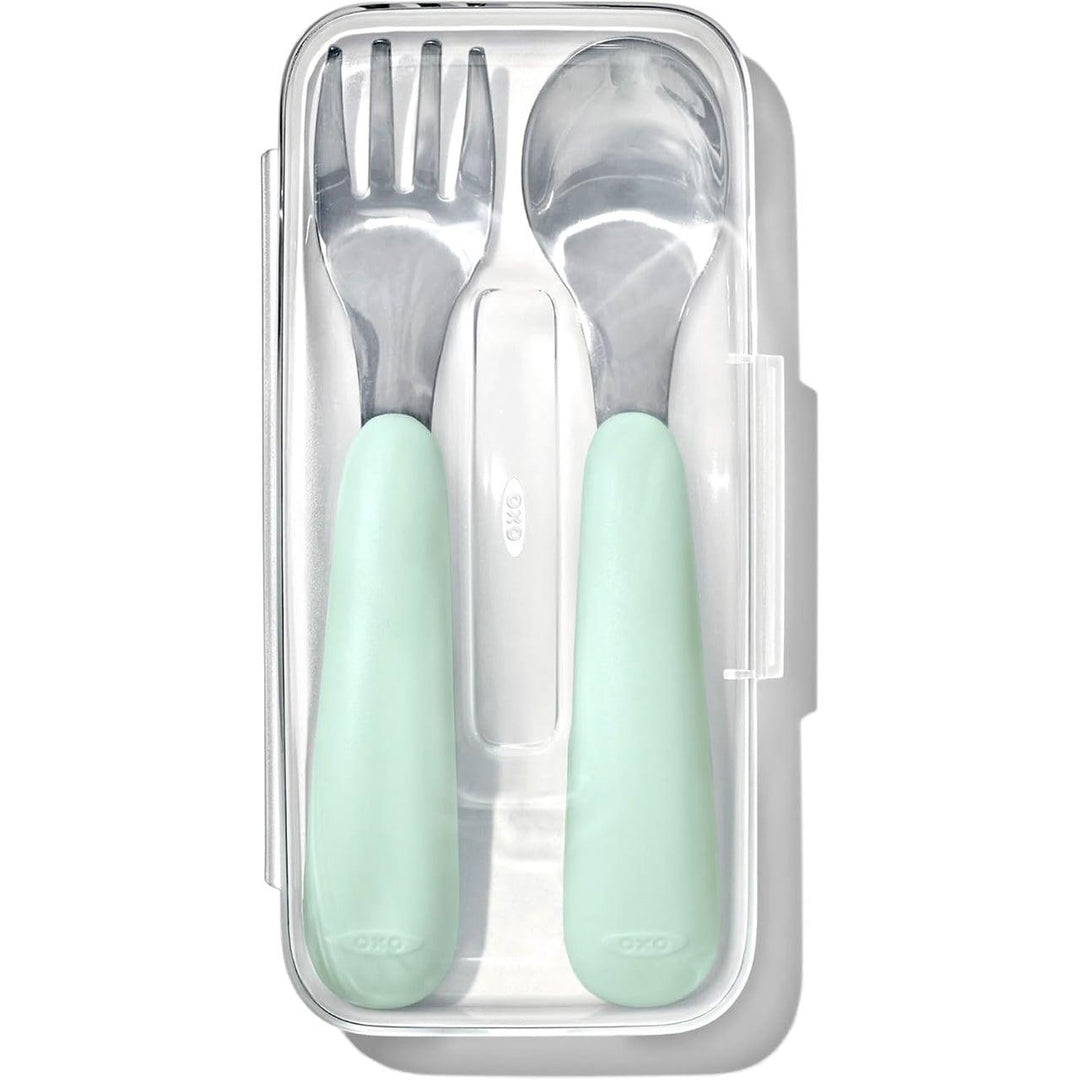 Oxo Tot® - OXO Tot - On The Go Fork & Spoon Set - Baby Feeding Stainless Steel with Travel Case