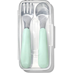 Oxo Tot® - OXO Tot - On The Go Fork & Spoon Set - Baby Feeding Stainless Steel with Travel Case