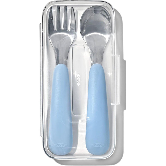 Oxo Tot® - OXO Tot - On The Go Fork & Spoon Set - Baby Feeding Stainless Steel with Travel Case