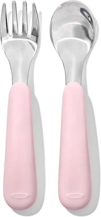 Oxo Tot® - OXO Tot - On The Go Fork & Spoon Set - Baby Feeding Stainless Steel with Travel Case