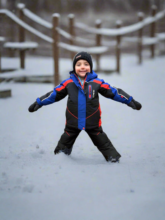 Conifere SINAI - Ensemble de combinaison de neige 2 pièces bleu marine/orange pour garçon