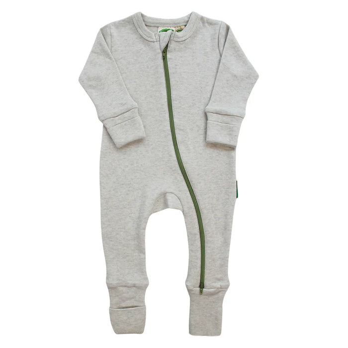 Parade Organics® Snuggle Soft Melange Organic Cotton 2-Way Zipper Baby Romper Size 3M-3T
