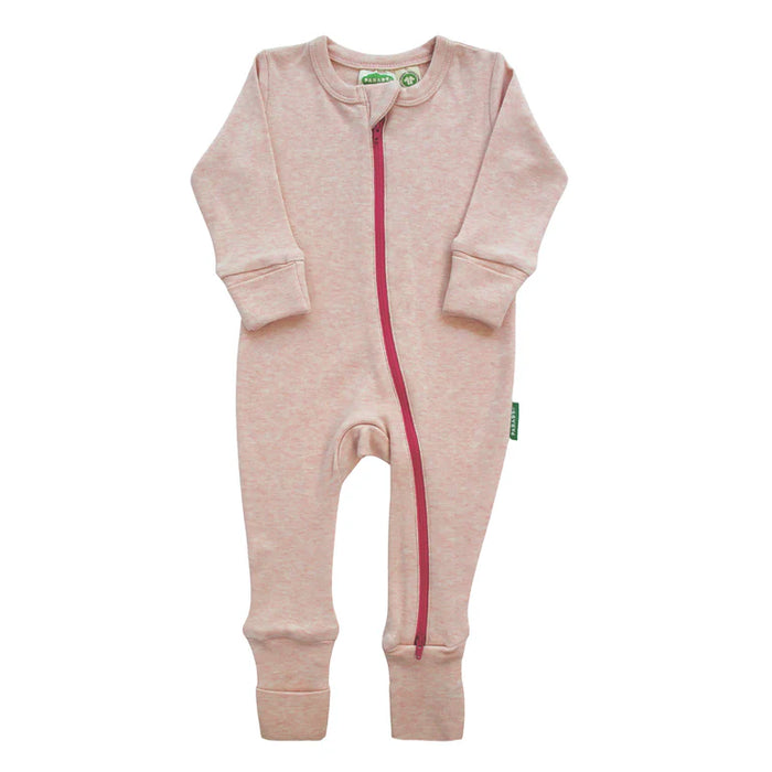Parade Organics® Snuggle Soft Melange Organic Cotton 2-Way Zipper Baby Romper Size 3M-3T