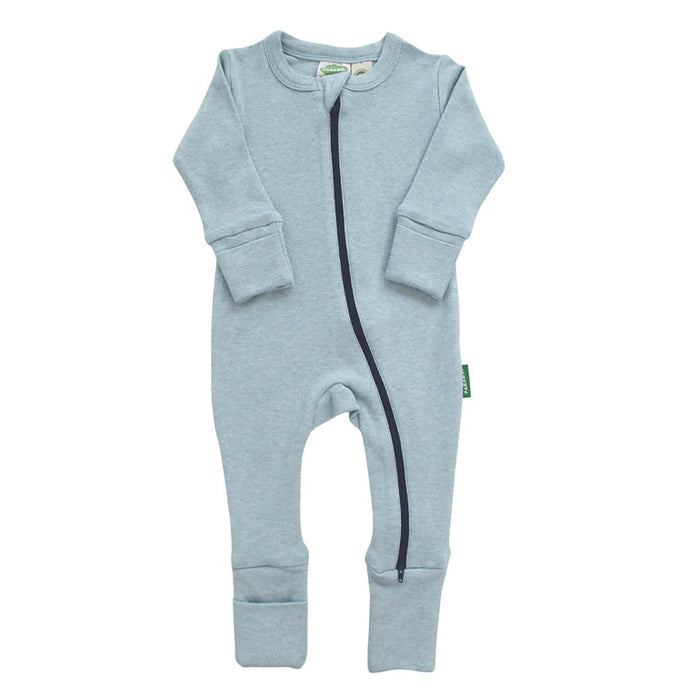 Parade Organics® Snuggle Soft Melange Organic Cotton 2-Way Zipper Baby Romper Size 3M-3T