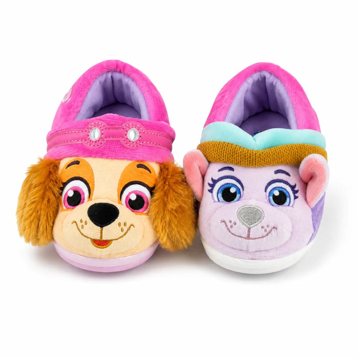 Black & White® Pat Patrouille® Skye et Everest Pantoufles Peluche Fille – Tailles 5-12