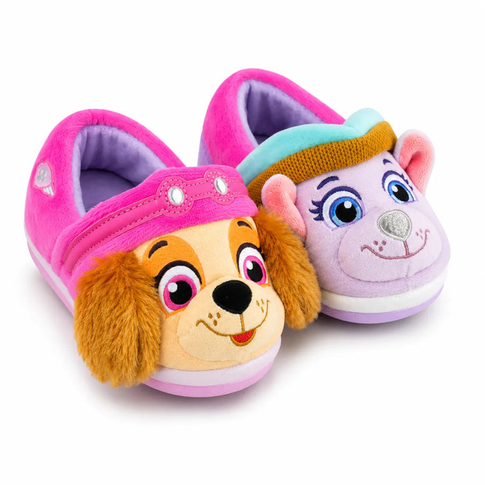 Black & White® Pat Patrouille® Skye et Everest Pantoufles Peluche Fille – Tailles 5-12