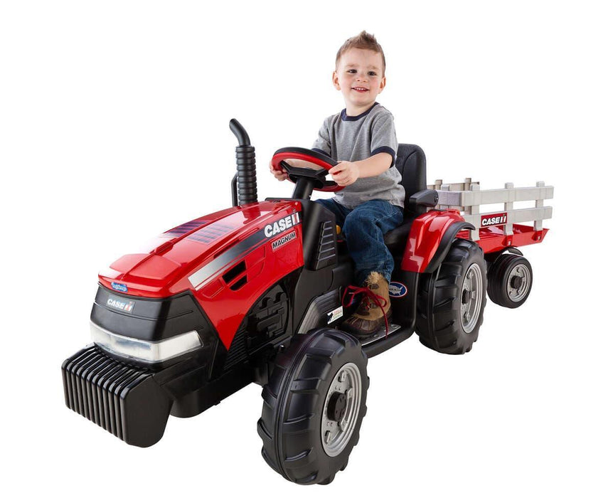 Peg Perego® - Peg Perego Kids Case IH Magnum Tractor & Trailer High-performance 12 Volt - Red