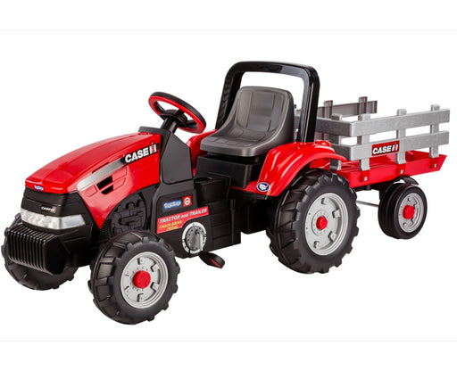 Peg Perego® - Peg Perego Kids Case IH Tractor & Trailer - Chain Driven Pedals - Red