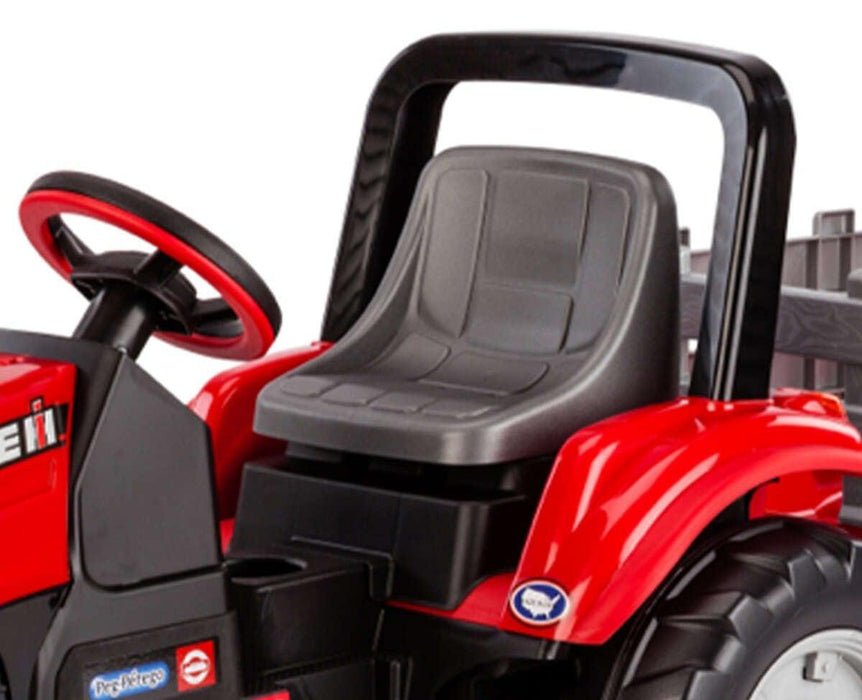 Peg Perego® - Peg Perego Kids Case IH Tractor & Trailer - Chain Driven Pedals - Red