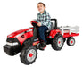 Peg Perego® - Peg Perego Kids Case IH Tractor & Trailer - Chain Driven Pedals - Red