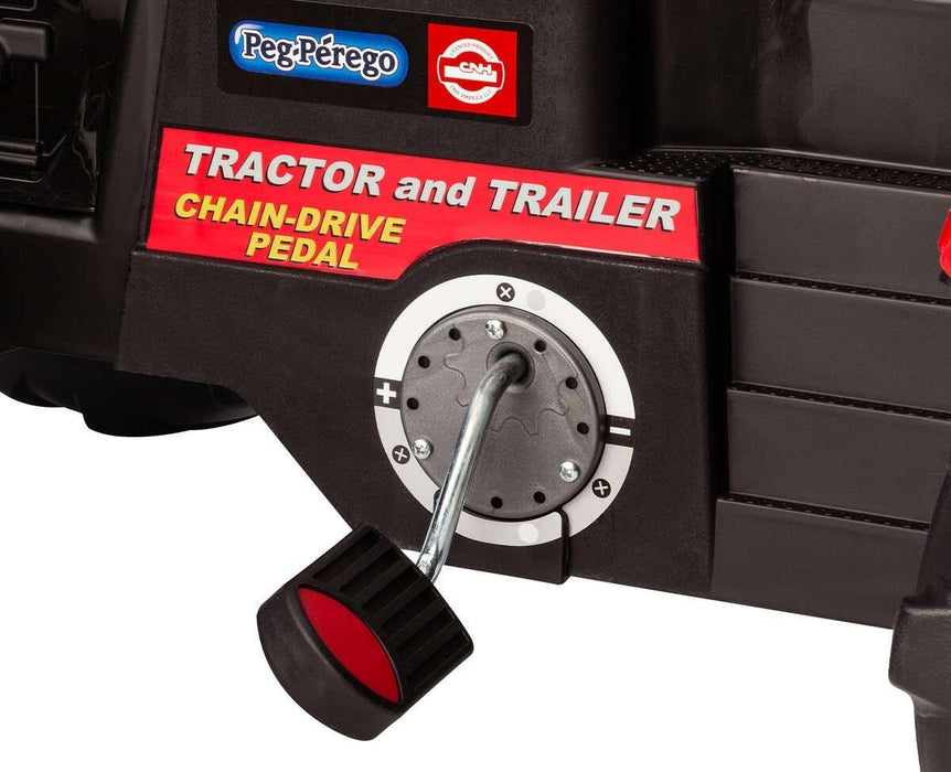 Peg Perego® - Peg Perego Kids Case IH Tractor & Trailer - Chain Driven Pedals - Red