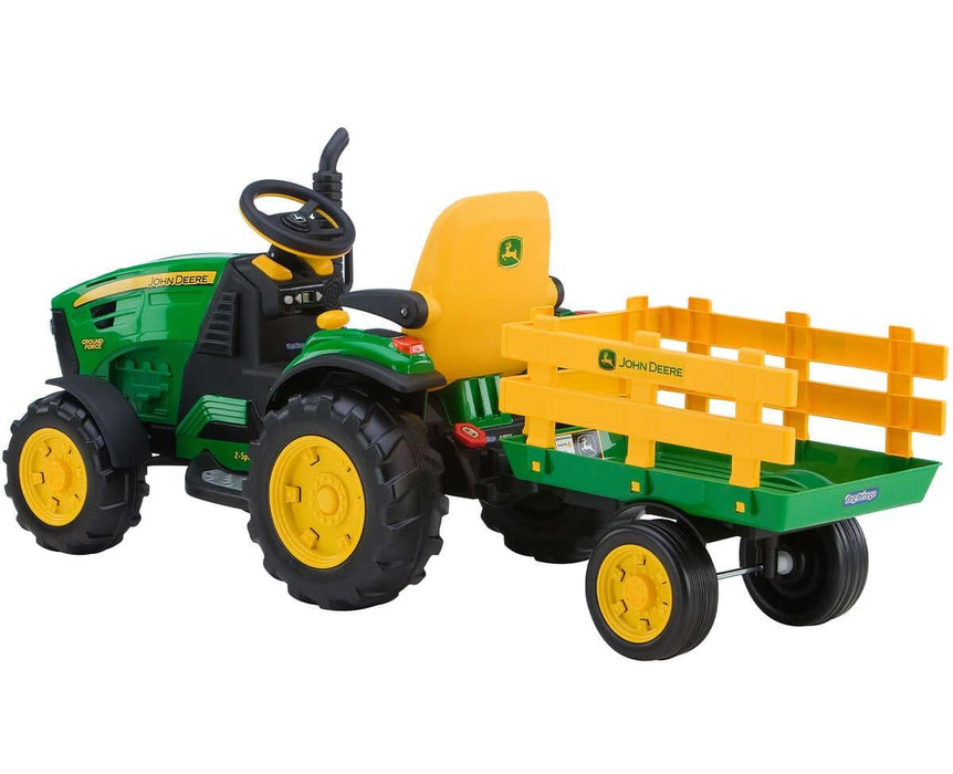 Peg Perego® - Peg Perego Kids J.D. Ground Force Tractor & Trailer - High-performance 12 Volt - Green