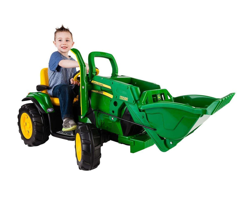 Peg Perego® - Peg Perego Kids J.D. Ground Loader Tractor - High-performance 12 Volts - Green