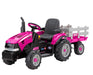 Peg Perego® - Peg Perego Ride on - Case IH Magnum Kids Tractor & Trailer High-performance 12 Volts - Pink