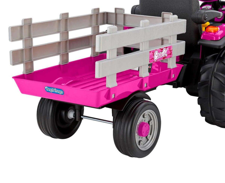 Peg Perego® - Peg Perego Ride on - Case IH Magnum Kids Tractor & Trailer High-performance 12 Volts - Pink