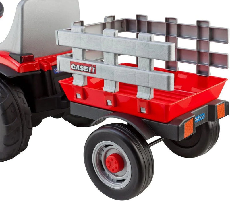 Peg Perego® - Peg Perego Toddler Case IH Lil Tractor & Trailer - 6 Volts Dual Drive Axle - Red
