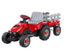 Peg Perego® - Peg Perego Toddler Case IH Lil Tractor & Trailer - 6 Volts Dual Drive Axle - Red