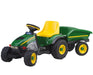 Peg Perego® - Peg Perego Toddler John Deere Farm Tractor & Trailer - Chain Driven Pedals - Green