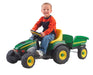 Peg Perego® - Peg Perego Toddler John Deere Farm Tractor & Trailer - Chain Driven Pedals - Green