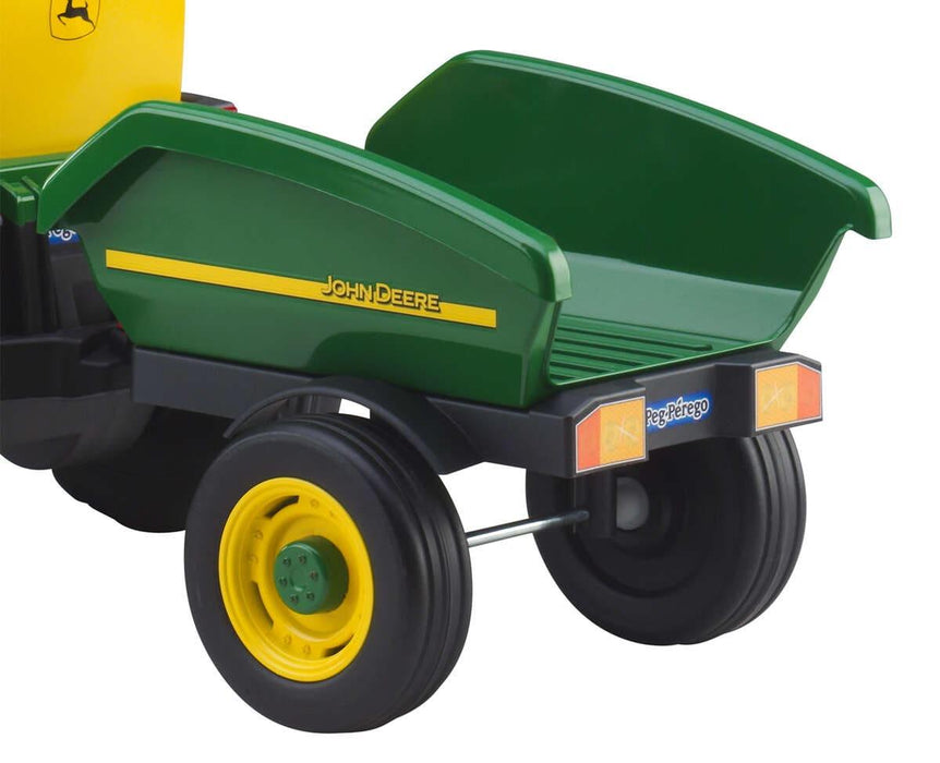 Peg Perego® - Peg Perego Toddler John Deere Farm Tractor & Trailer - Chain Driven Pedals - Green