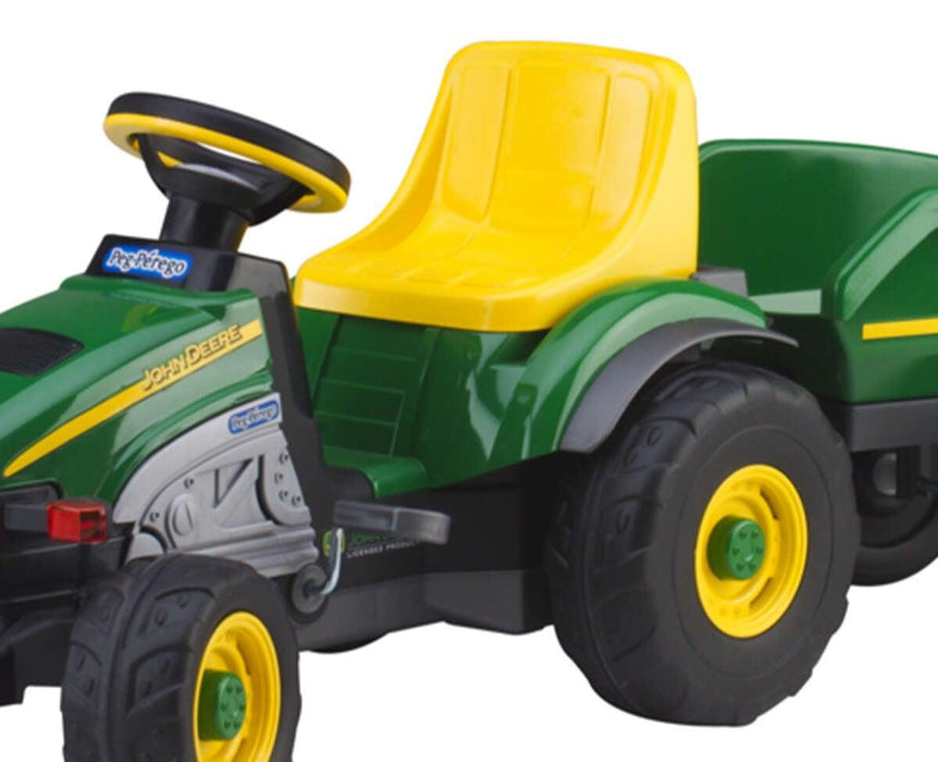 Peg Perego® - Peg Perego Toddler John Deere Farm Tractor & Trailer - Chain Driven Pedals - Green