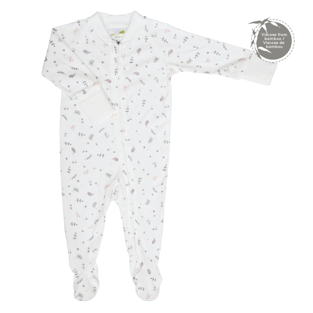 Perlimpinpin - Perlimpinpin 1 Piece Bamboo Baby Pyjama - Birds