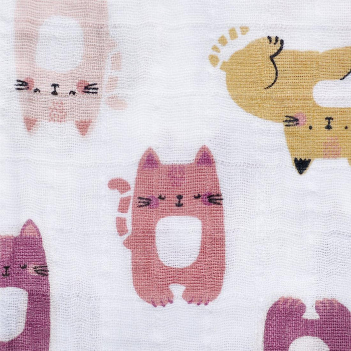 Perlimpinpin - Perlimpinpin Cotton Muslin Baby Sleep Bag - Cats (0.7 tog)