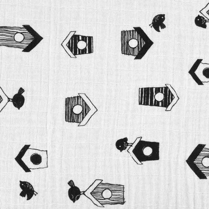Perlimpinpin - Perlimpinpin Cotton Muslin Baby Swaddle Blanket - Bird Houses