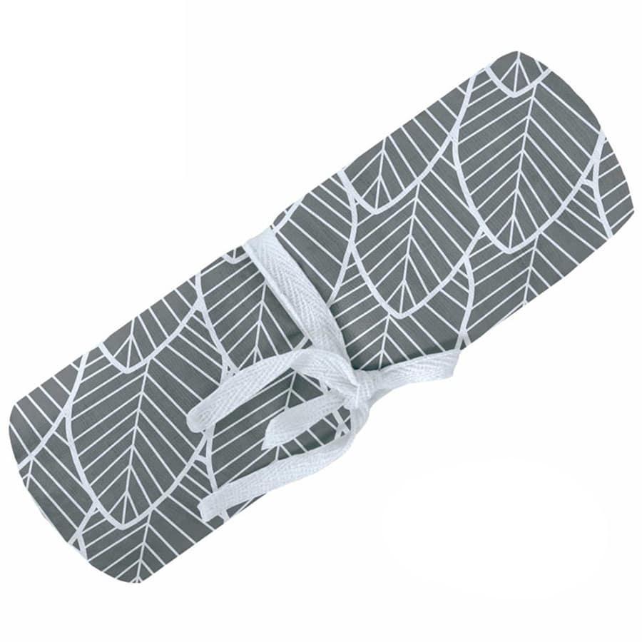 Perlimpinpin - Perlimpinpin Cotton Muslin Baby Swaddle Blanket - Grey Leaves