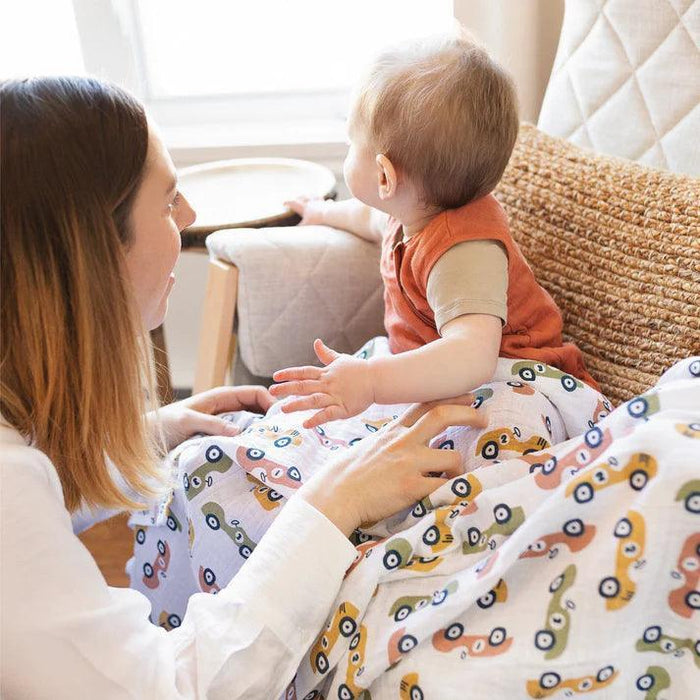 Perlimpinpin - Perlimpinpin Cotton Muslin Swaddle Baby Blankets - Cars
