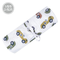 Perlimpinpin - Perlimpinpin Cotton Muslin Swaddle Baby Blankets - Cars