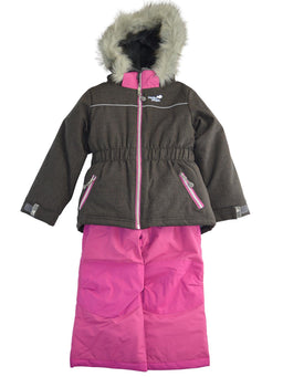 Perlimpinpin - Perlimpinpin Toddler & Big Girls Snow Suit - Coral Textured (Sizes 2, 3, 3x, 4, 6x & 12)