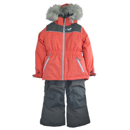 Perlimpinpin - Perlimpinpin Toddler & Girls Snow Suit - Langoustine Textured (Sizes 4, 5 & 6)