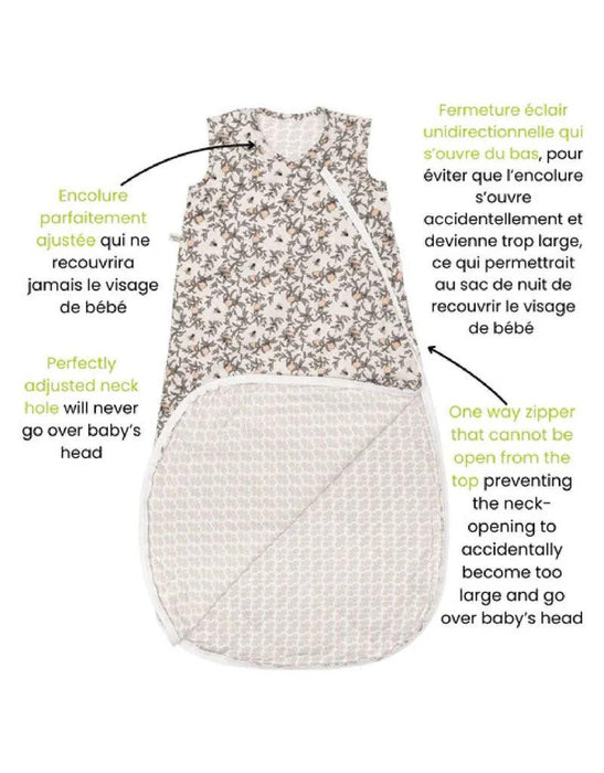 Perlimpinpin - Perlimpinpin Woven Cotton Sleep Sack (2 TOG) - Solange Pilote - Abeilles