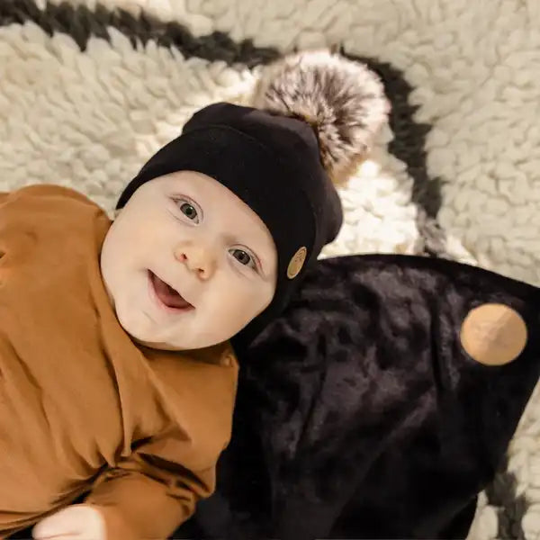 Petit Coulou Minky Blankie for Baby Car Seats - Moka