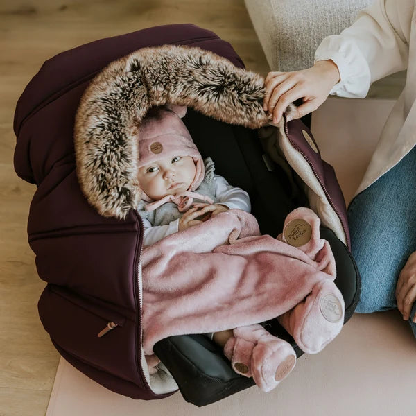 Petit Coulou Minky Blankie for Baby Car Seats - Moka
