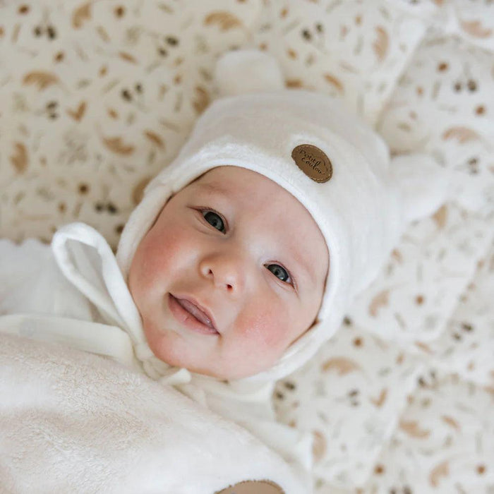 Petit Coulou® - Petit Coulou Teddy Bear Minky Hat for Babies (0 to 18m)