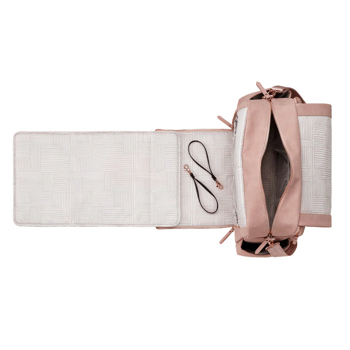 Petunia Pickle Bottom Boxy Backpack Deluxe Diaper Bag - Toffe Rose Leatherette