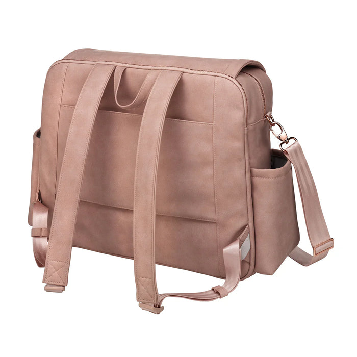 Petunia Pickle Bottom Boxy Backpack Deluxe Diaper Bag - Toffe Rose Leatherette