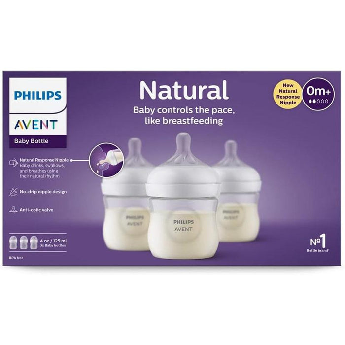 Philips Avent® - Philips Avent Natural Response Baby Bottles 4oz/125ml - Clear - 3 pack