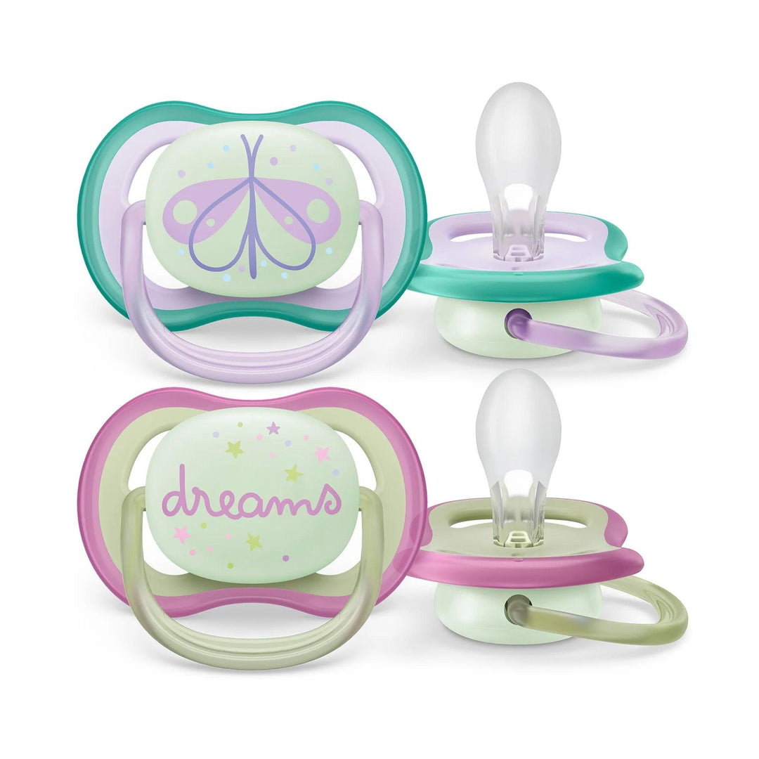 Philips Avent® - Philips Avent Ultra Air Nighttime Pacifier 2pk - 0-6m - Lilac Dragonfly + Dreams