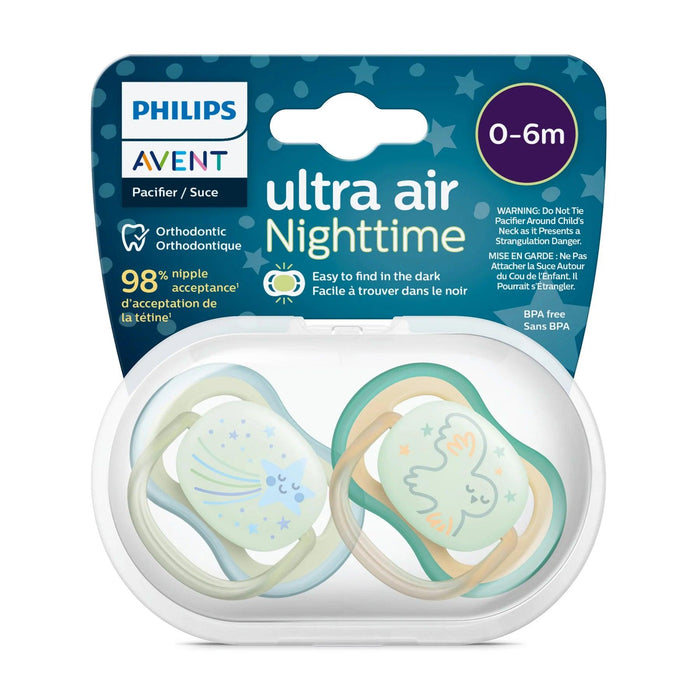 Philips Avent® - Philips Avent Ultra Air Nighttime Pacifier 2pk - 0-6m - Smiling Star + Owl