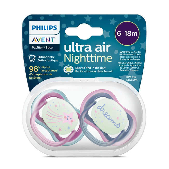 Philips Avent® - Philips Avent Ultra Air Nighttime Pacifier 2pk - 6-18m - Falling Star + Dreams