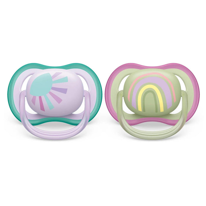 Philips Avent® - Philips Avent Ultra Air Pacifier 2pk - 0-6m - Lilac Sun+Green Rainbow